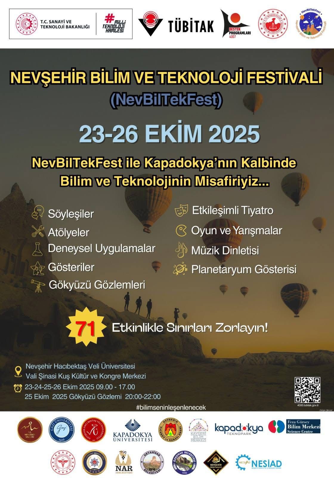 Kapadokya'nın Kalbinde Bilim ve Teknoloji Festivali NevBilTekFest'e Davetlisiniz